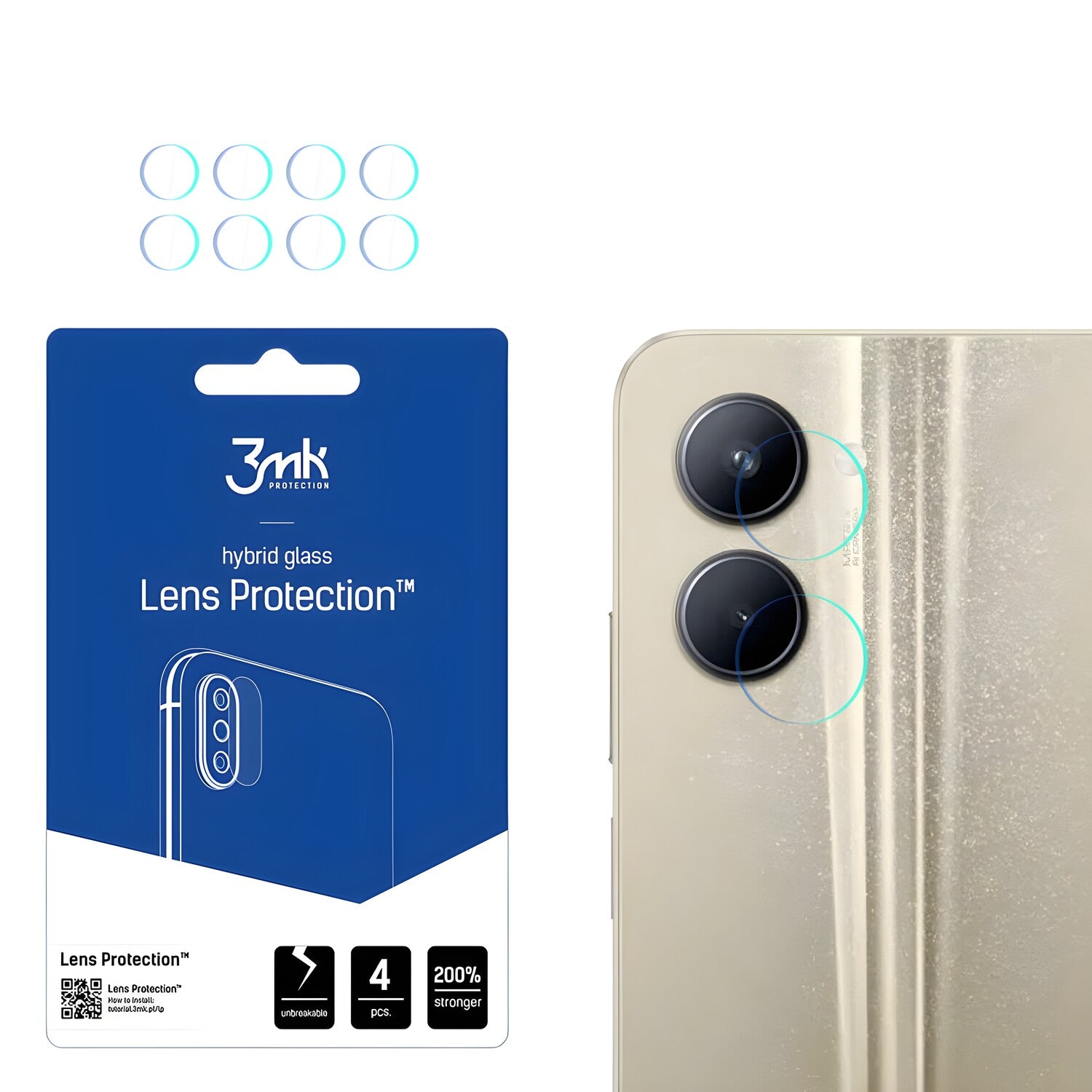 4x Staklo za kameru 3mk za Realme C33 - Prozirna KP22666