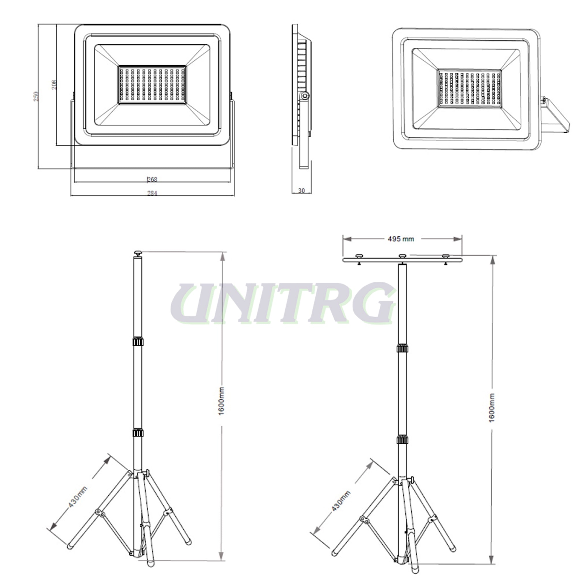 Reflektor na stojanu 1x100W 6000K