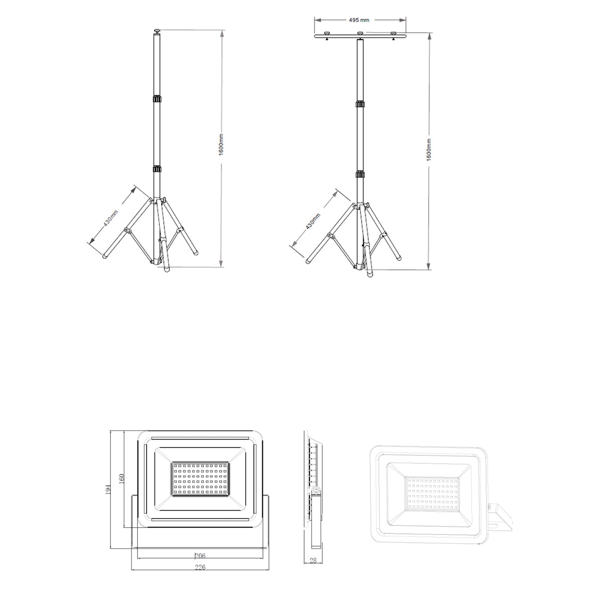 Reflektor na Stojanu 2x50W 6000K