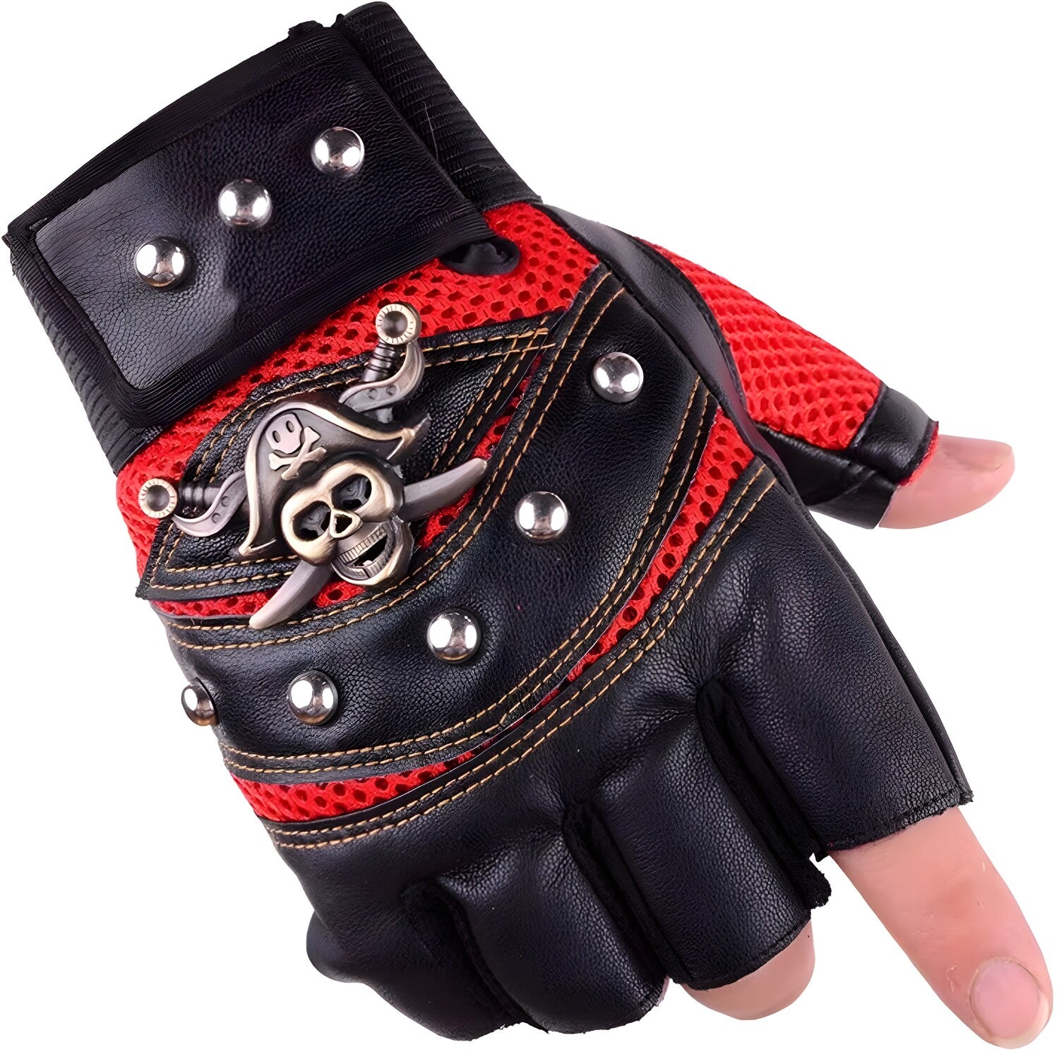 Muške bezprstne rukavice - Crna / Crvena KP37690