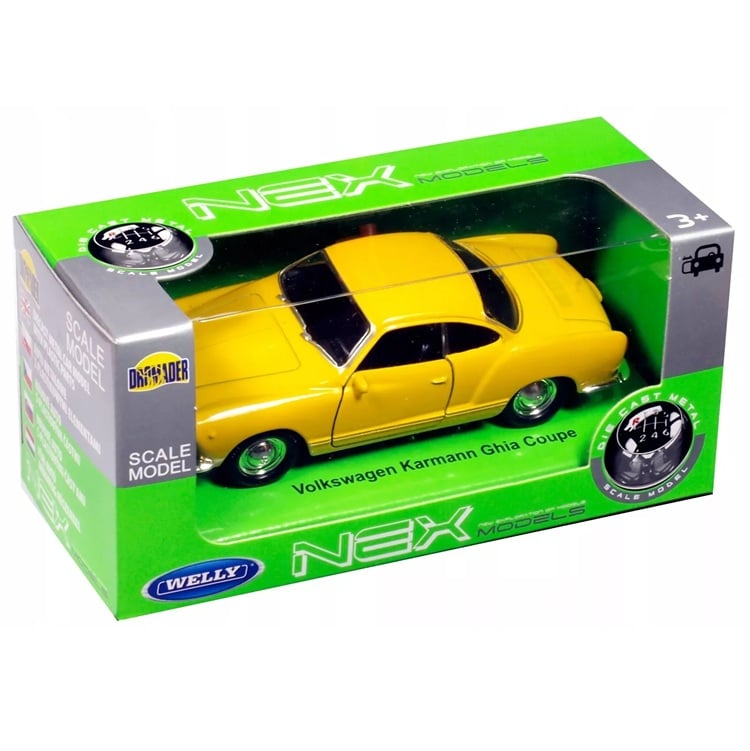 VW Karmann Ghia Coupe žuta 1:34