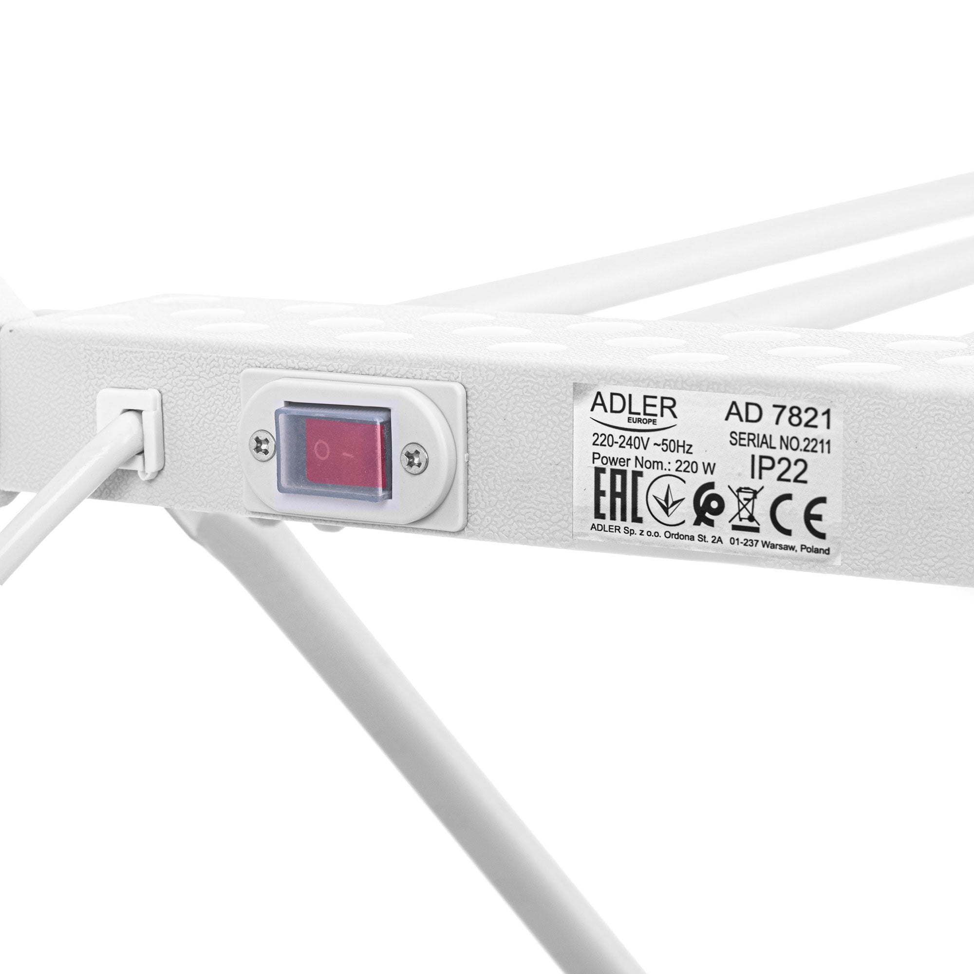 Skládací elektrický sušák na prádlo Adler AD7821