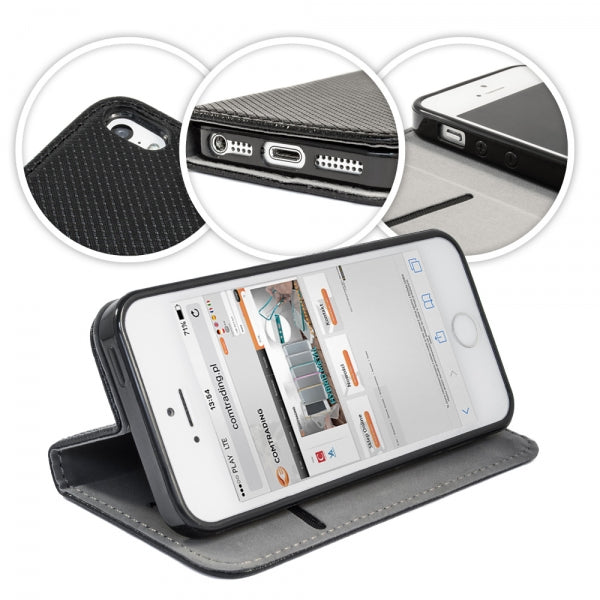 Pouzdro s překlopem Blackmoon Premium pro Apple iPhone 7/8 / SE 2020 černé