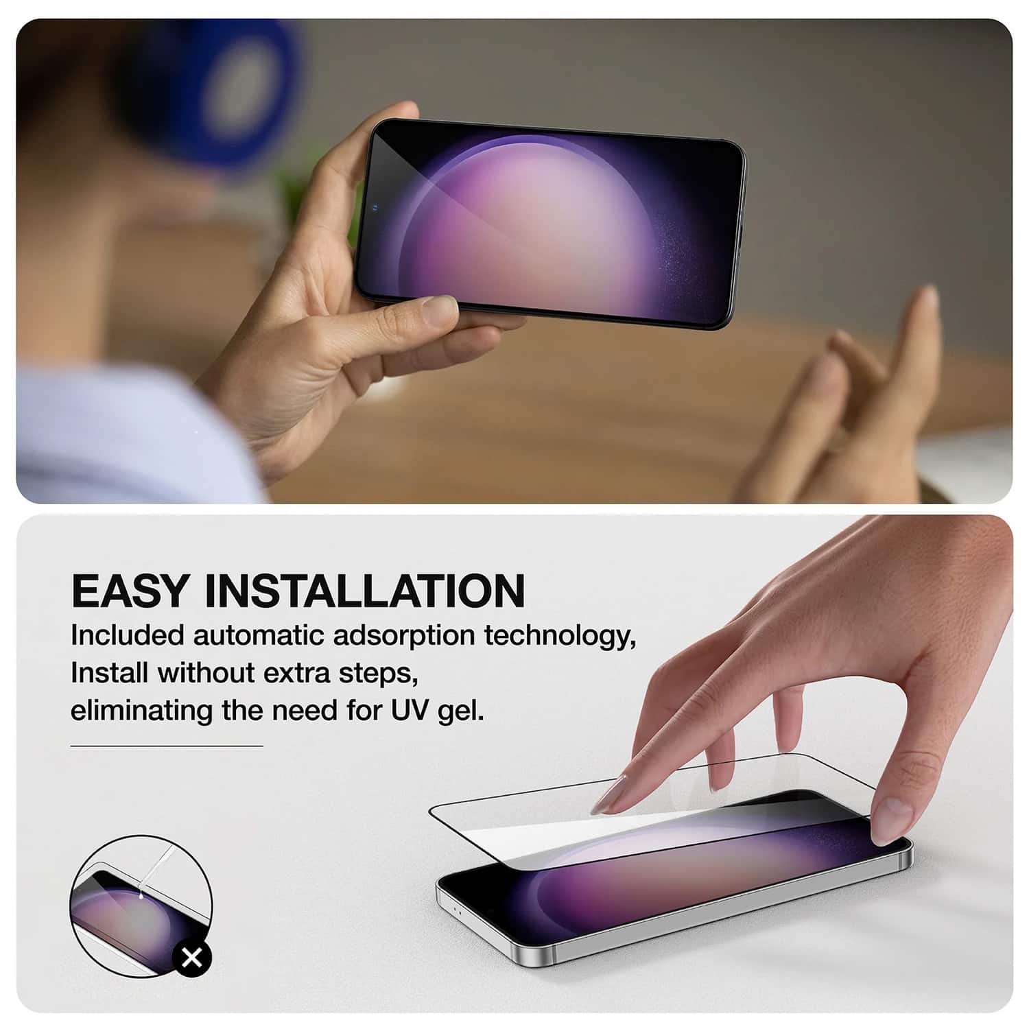 ÚŽASNÁ VĚC RADIX PLNÉ SKLO TEMPEROVANÉ SKLO PRO SAMSUNG GALAXY S24 PLUS/S25 PLUS