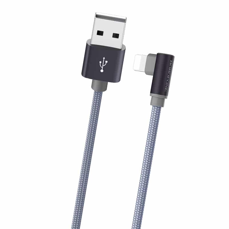 BOROFONE KABEL BX26 EXPRESS – USB NA TYP C – ZALOMENÝ 3A 1 METR ŠEDÝ