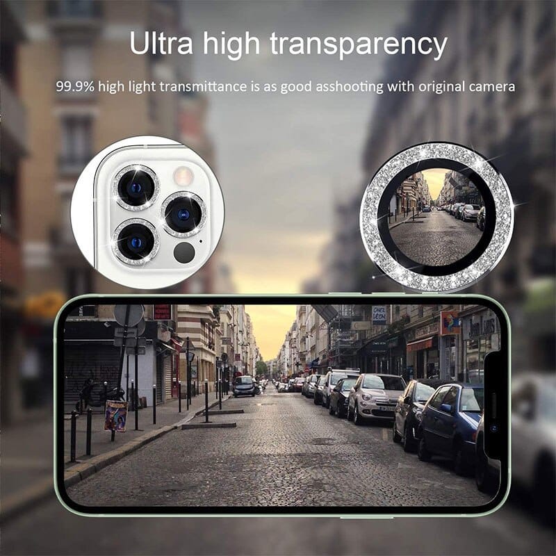 TVRZENÉ SKLO HARD DIAMOND NA FOTOAPARÁT (ČOČKU) PRO IPHONE 15 PRO/15 PRO MAX ČERNÉ (ČOČKA 3KS)