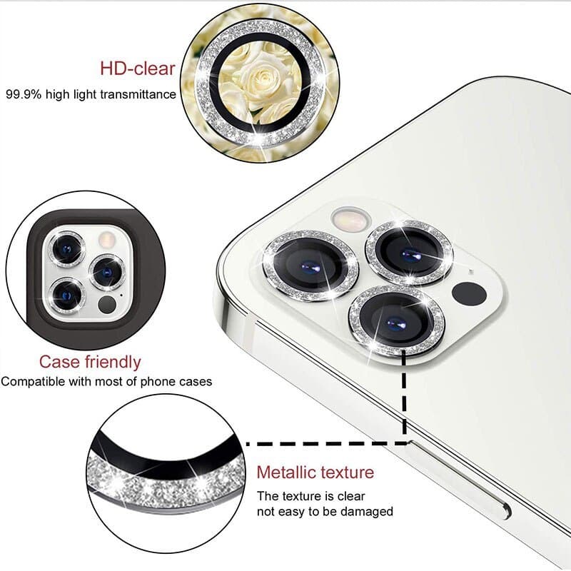 TVRZENÉ SKLO HARD DIAMOND NA FOTOAPARÁT (ČOČKU) PRO IPHONE 15 PRO/15 PRO MAX ČERNÉ (ČOČKA 3KS)