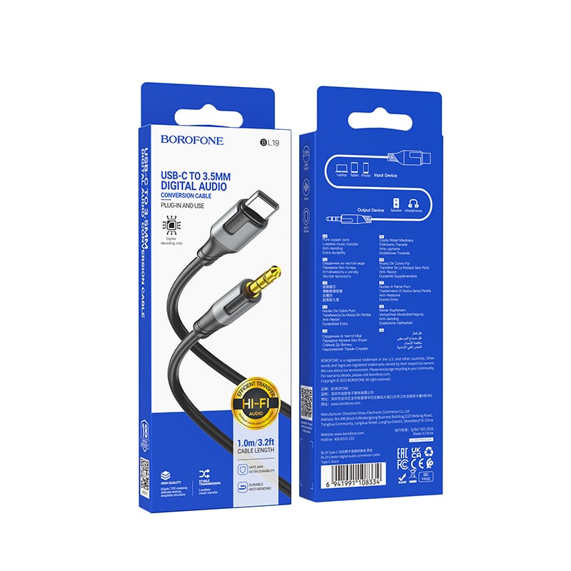 BOROFONE KABEL BL19 CREATOR - JACK 3,5mm NA TYPE C-1m