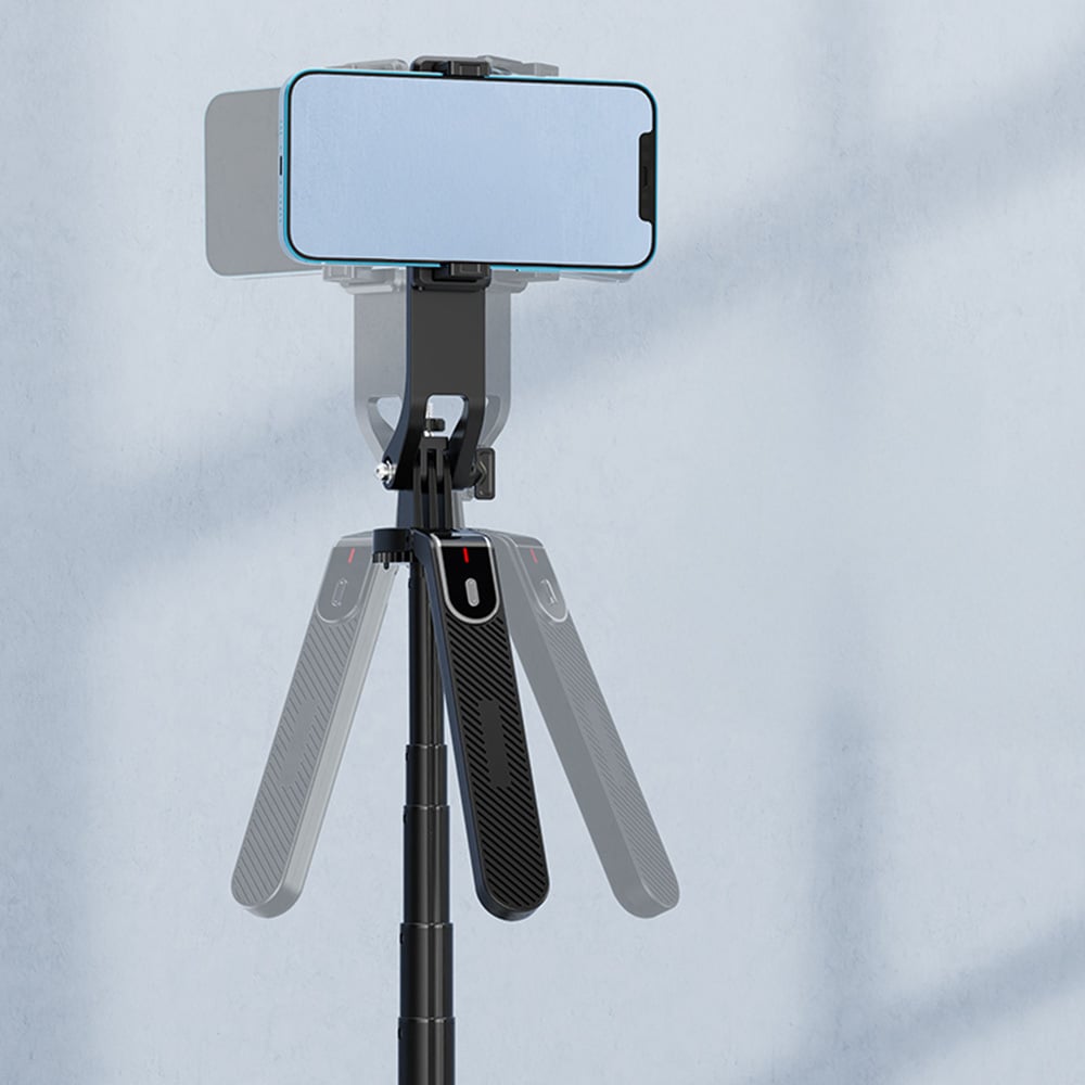 Blavec Selfie tyč Aluminium Fusion P08 stativ + dálkové ovládání + 1 lampa – 220 cm – černá
