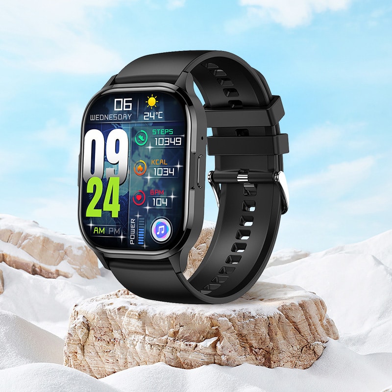 Blavec chytré hodinky W18 Hellia HD AMOLED - černé