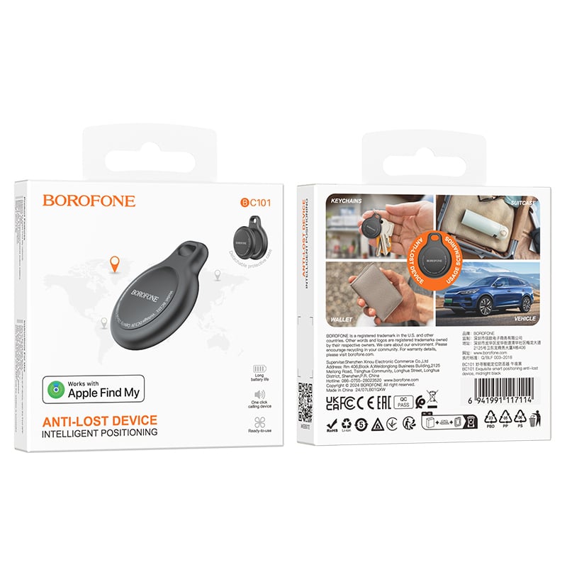 Borofone BC101 Exquisite sledovací lokátor - černý