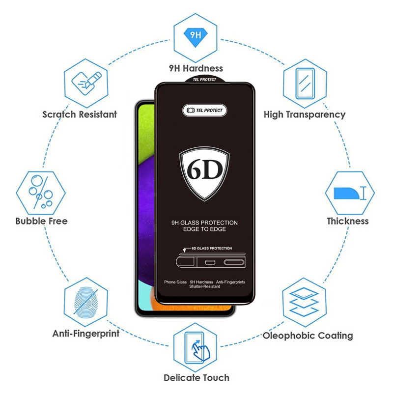 Full Glue 6D tvrzené sklo pro XIAOMI REDMI NOTE 14 černé