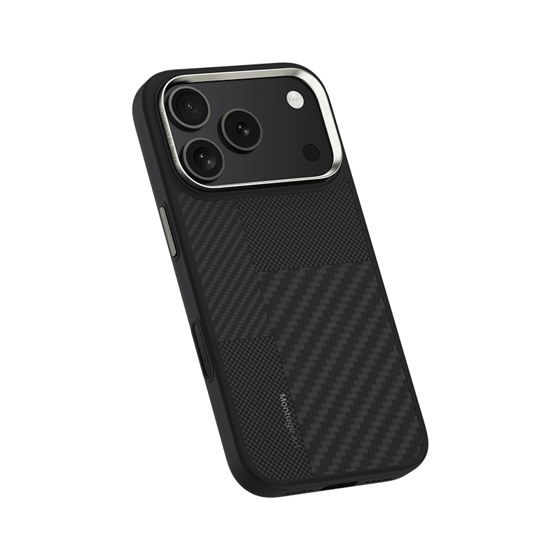 Benks Montage Magnetic Armor Pro Kevlar maska ​​s metalnim okvirom 600D+1500D za iPhone 17 Pro Max crna (gumb za upravljanje kamerom)