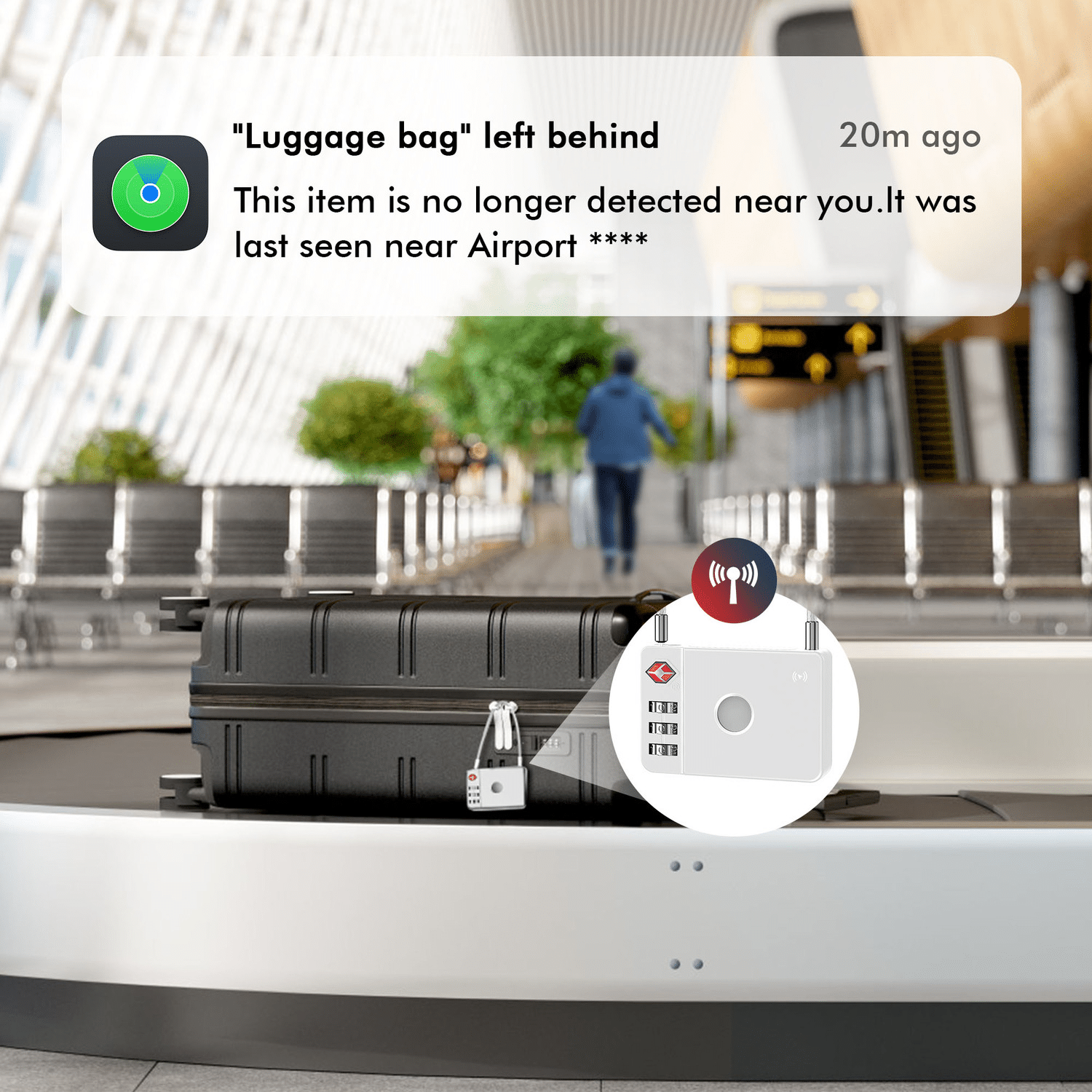 MiLi GPS Bluetooth MiLock Tracker HD-P16-L (pouze pro Apple) zavazadlový zámek bílý