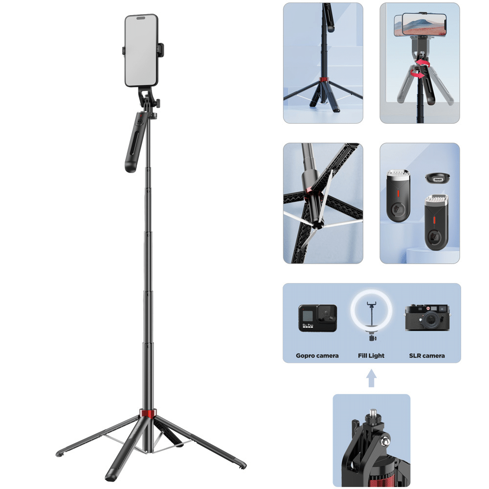 Blavec Selfie tyč Aluminium Fusion P-09 stativ + dálkové ovládání 180 cm