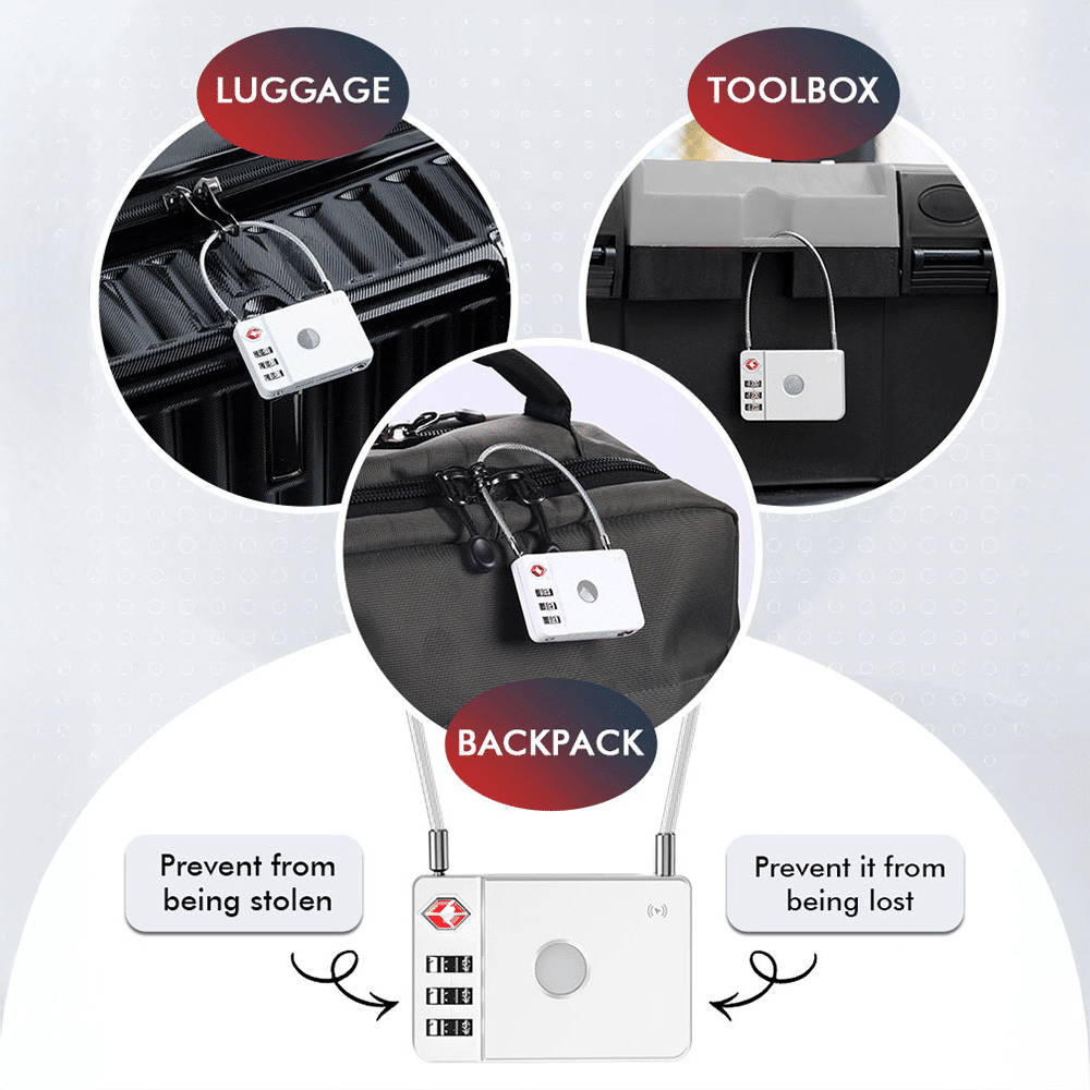 MiLi GPS Bluetooth MiLock Tracker HD-P16-L (pouze pro Apple) zavazadlový zámek bílý