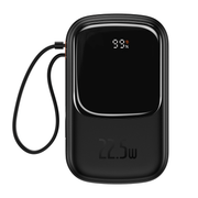 Baseus Power Bank 20000mAh Qpow Pro - USB + Type C - PD 22,5W s Type C kabelom (PPQD060301) crni