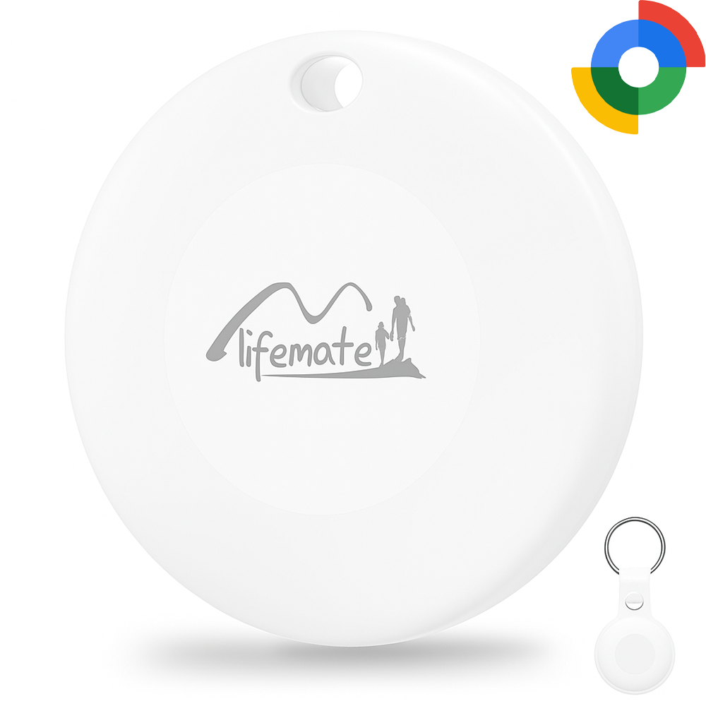 Bluetooth GPS lokátor LifeTag Tracker Android + pouzdro s kroužkem na klíče bílý
