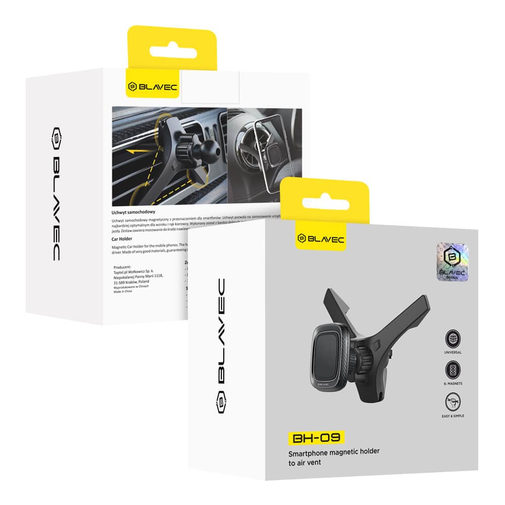 Blavec BH-09 Magnetický držák do ventilace auta (BH09-MAVB) černý