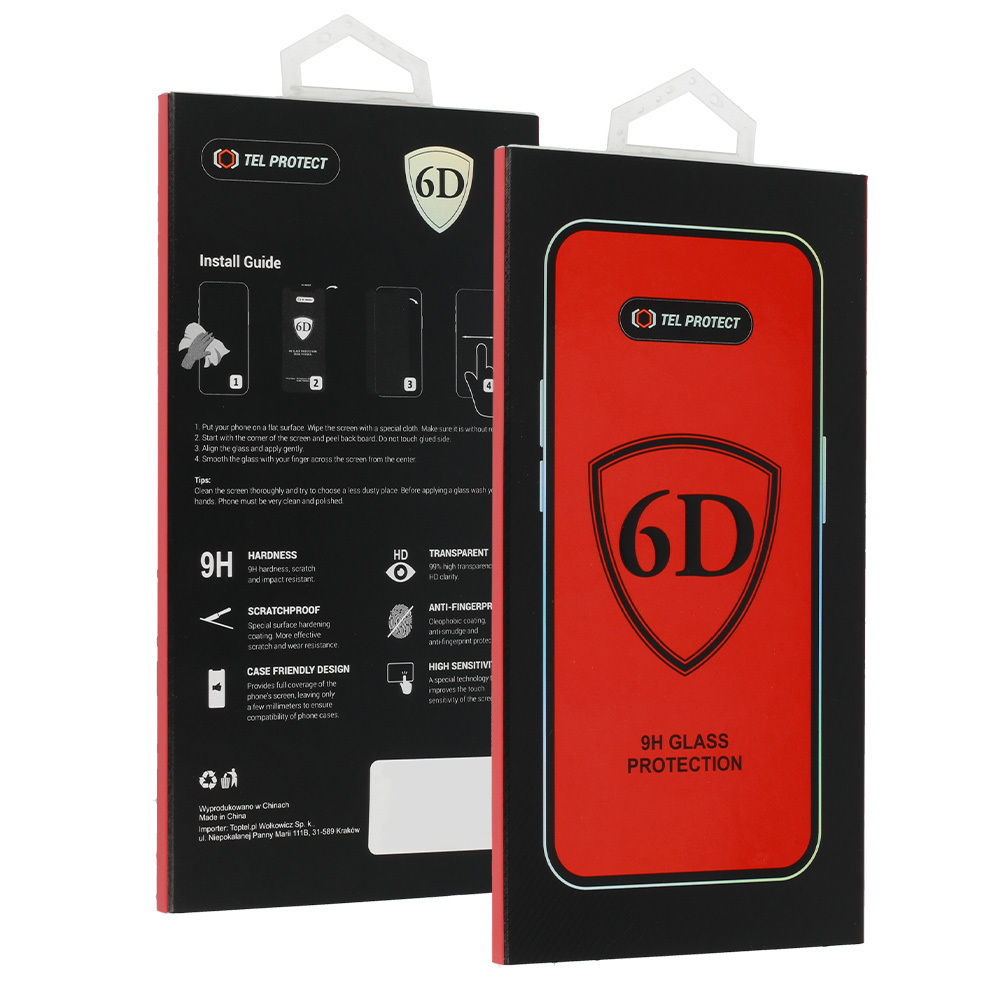 Kaljeno staklo Tel Protect Full Glue 6D za MOTOROLA EDGE 60 PRO 5G sa crnim rubom