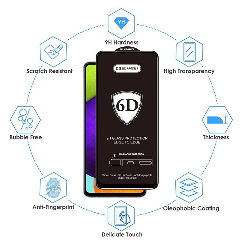 Tvrzené sklo Tel Protect Full Glue 6D pro HONOR 400 LITE s černým okrajem