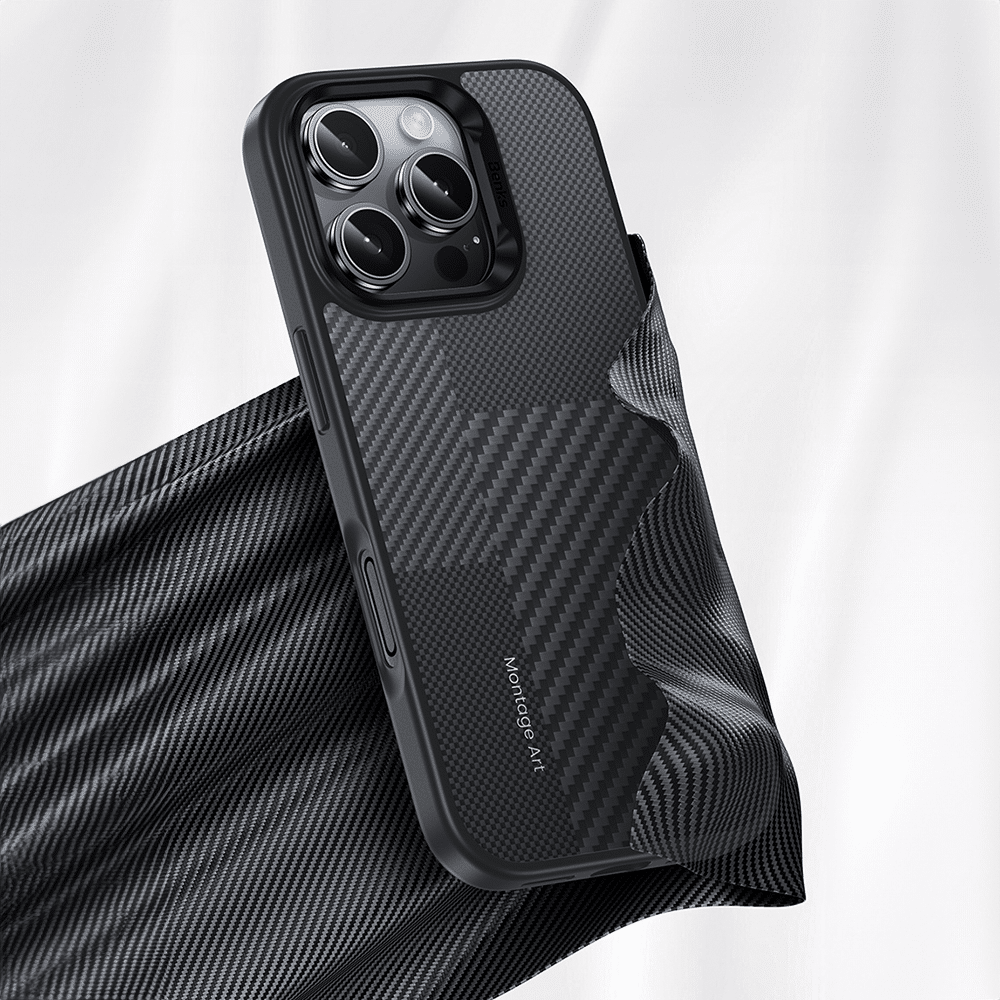 Benks Montage Magnetic Armor Pro kevlar kovový rám 600D pouzdro pro iPhone 16 Plus černá