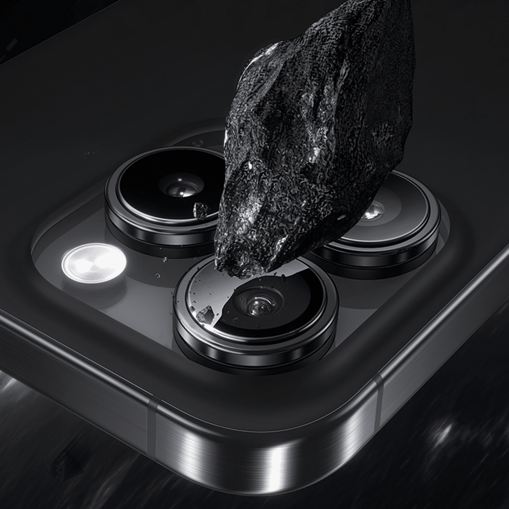 Benks Warrior tvrzené sklo na fotoaparát pro iPhone 16 Pro/16 Pro Max (3 čočky) stříbrné