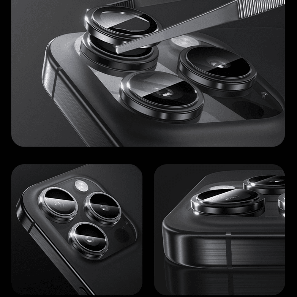 Benks Warrior tvrzené sklo na fotoaparát pro iPhone 16 Pro/16 Pro Max (3 čočky) stříbrné