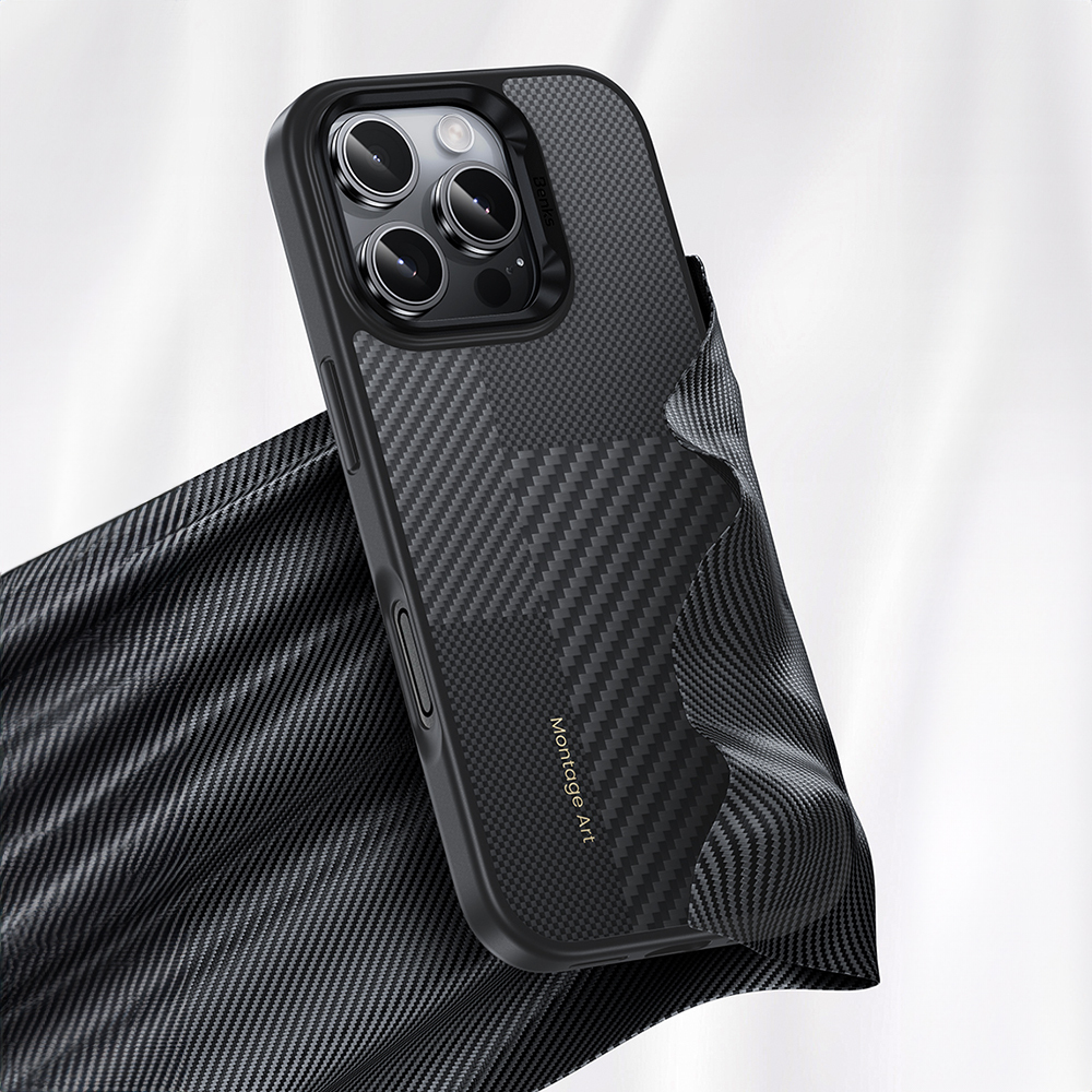 Benks Montage Magnetic Armor Pro Kevlar kryt s kovovým rámečkem pro iPhone 16 Pro černá