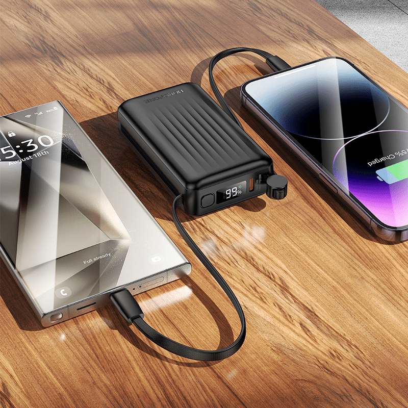 Borofone Powerbank 10000mAh BJ70 Source - Type C - PD 20W s Type C a Lightning kabely, černý