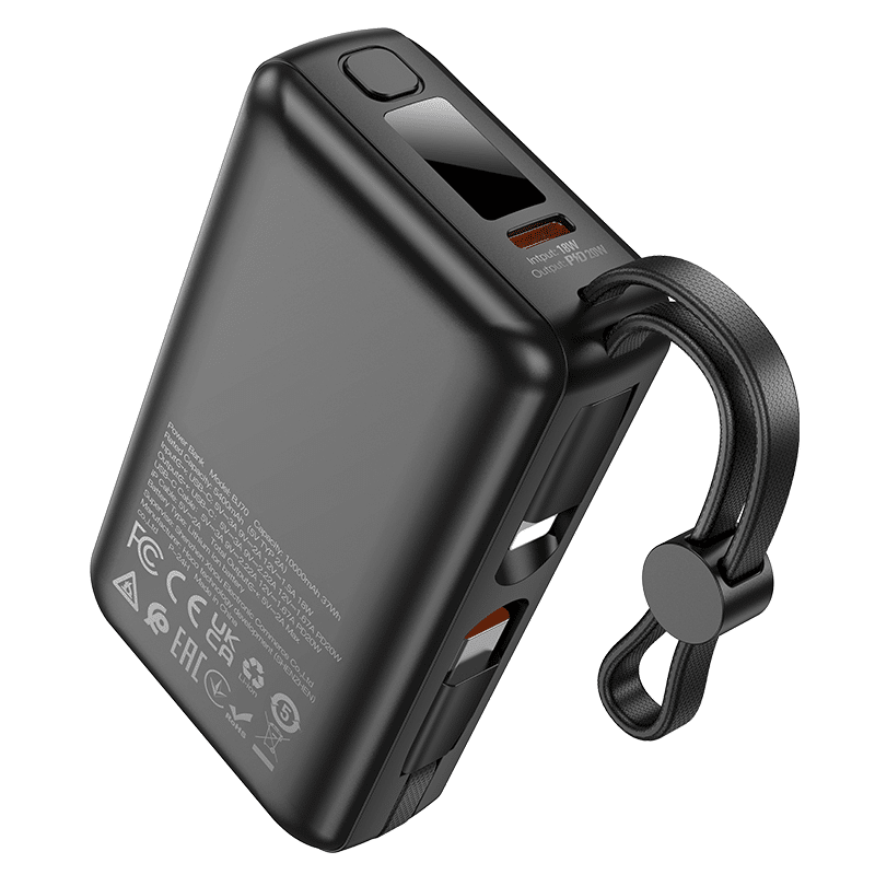 Borofone Powerbank 10000mAh BJ70 Source - Type C - PD 20W s Type C a Lightning kabely, černý