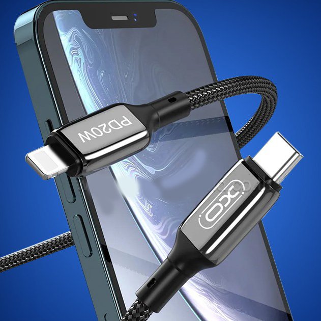 XO kabel NB-Q180A USB-C - Lightning 1m 20W černý
