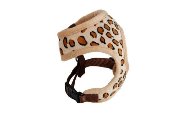 Nastavitelný postroj s vodítkem pro psy se vzorem leoparda